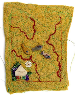 bead embroidery on felt by Elaine Hartley