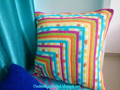 Large 24 inches crochet cushion