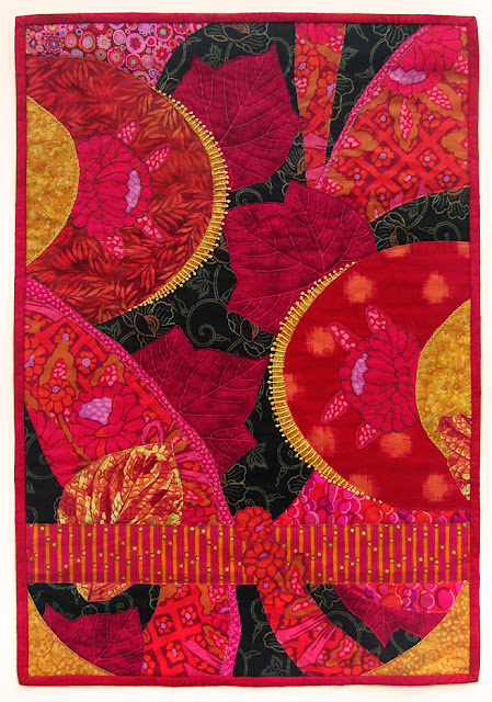 Robin Atkins, "Eclipse", scrappy improvisational quilt Robin Atkins, "Eclipse", scrappy improvisational quilt