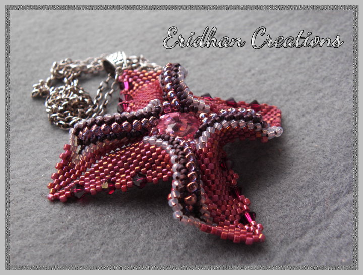twisted peyote beaded pendant