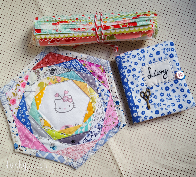 Intercambio de Hexágonos Mug rug y libro porta agujas hecho a mano