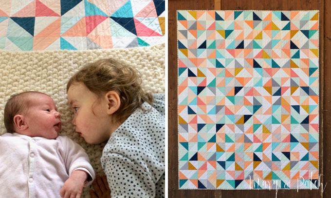 Maryandpatch, HST modern baby quilt, solids