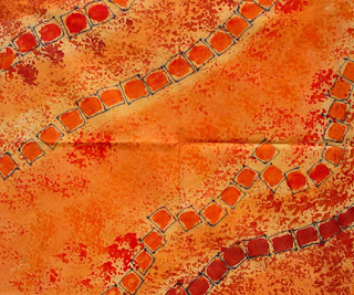 hand dyed fabric by Robin Atkins, bead artist