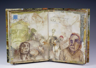 Dream Intruder artist book by Judith Hoffman Dream Intruder artist book with drawing and collage on eco dyed papers by Judith Hoffman