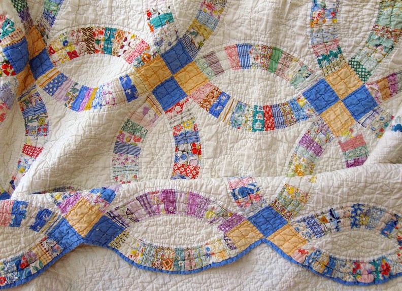 Vintage wedding ring quilt, family heirloom of Robin Atkins Vintage wedding ring quilt, family heirloom of Robin Atkins