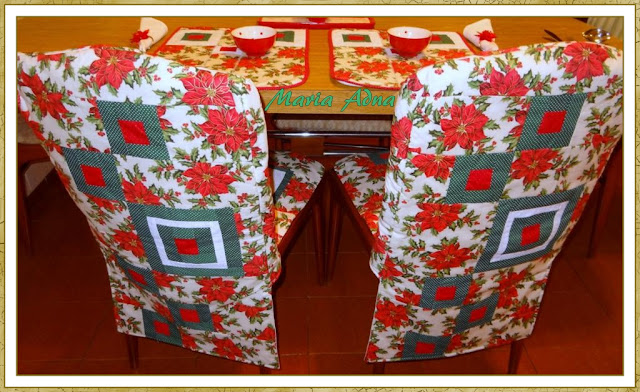 Conjunto natalino para mesa com trabalho de patchwork Noelle Natal, Conjuunto natalino patchwork Noelle, Conjunto natalino, Decoração Natal, Capas para cadeiras, Jogos Americanos, Patchwork, Patchwork natal, Maria Adna Ateliê, Patchwork publicado revista, Natal publicado revista, Maria Adna