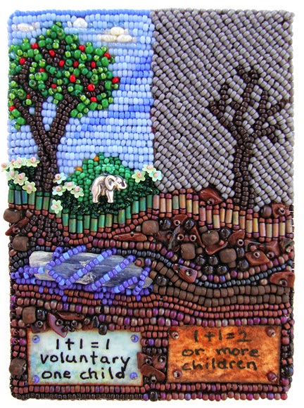 bead embroidery by Robin Atkins, Message to Elders, April 2014 bead embroidery by Robin Atkins, Message to Elders, April 2014