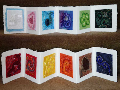 bead journal project, accordion book by Jann B