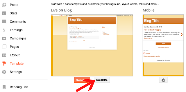 How to Create a Blogger Account 15 blogger template edit HTML
