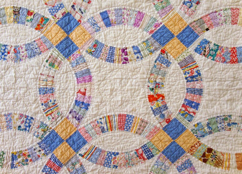 Vintage wedding ring quilt, family heirloom of Robin Atkins Vintage wedding ring quilt, family heirloom of Robin Atkins