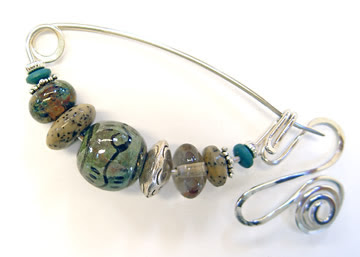 fibula pin by robin atkins, teal green