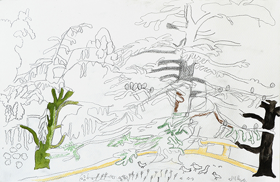 Charlotte Schleiffert no title (P29), 2019 pencil watercolour, pastel on paper 32,5 x 50 cm Charlotte Schleiffert no title (P29), 2019 pencil watercolour, pastel on paper 32,5 x 50 cm
