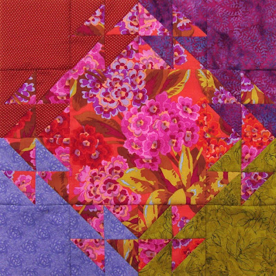 Robin Atkins, shimmer quilt, completed block Robin Atkins, shimmer quilt, completed block