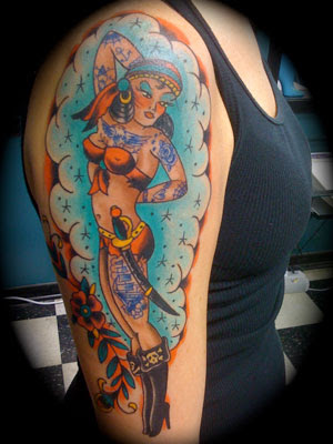 pirate girl tattoo pirate girl tattoo