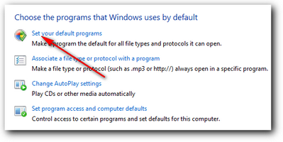 Set your default programs Set your default programs