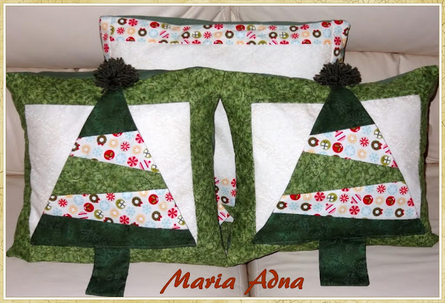 Almofadas da árvore de Natal Ateliê na TV, Almofadas passo a passo, Passo a passo, Pubilicada revista, Apresentadas TV, Almofadas Natal Youtube
