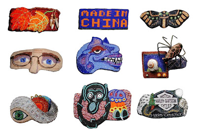 bead journal project, barrettes by Becky L