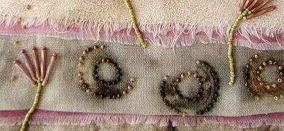 bead embroidery eco-dyed fabrics by Robin Atkins