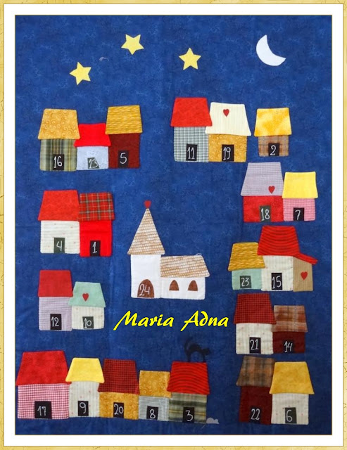 Painel com apliquê O Vilarejo Natalino Panô com apliquê O Vilarejo Natalino, Panô de natal, Panô apliquê, Patchwork natal. Maria Adna Ateliê, Patchwor, bolsas e afins, Panô publicado revista, Apliquê publicado revista, Natal publicado revista, Patchwork apliquê,