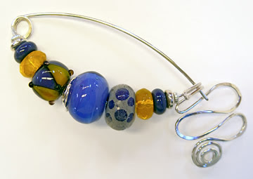 fibula pin by robin atkins, periwinkle gold