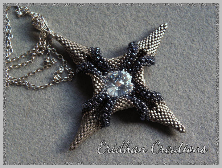 twisted peyote beaded pendant