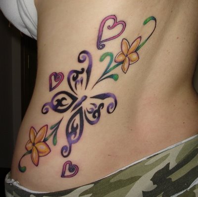 butterfly tattoo flower rib girls butterfly tattoo flower rib girls