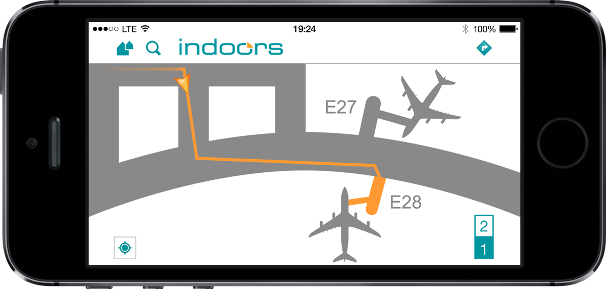 indoor navigation app on an iPhone 5s