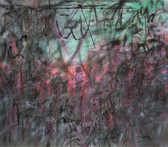 Julie Mehretu Conjured Parts (eye), Ferguson, 2016 Ink and acrylic on canvas 213.4 x 243.8 cm Julie Mehretu Conjured Parts (eye), Ferguson, 2016 Ink and acrylic on canvas 213.4 x 243.8 cm