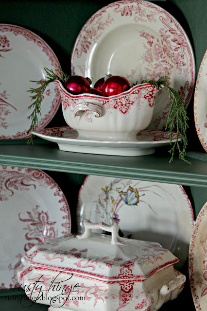 Rusty Hinge 2015 Rustic Meets Refined Christmas Home Tour Christmas antique French red transferware