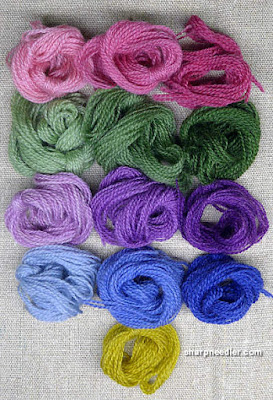 Crewel Wool for the Sampler Crewel Sampler (by Elsa Williams): Selection of crewel wool