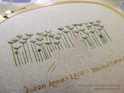 Embroidered Stems Embroidered flower stems from Jenny McWhinney's Queen Anne's Lace