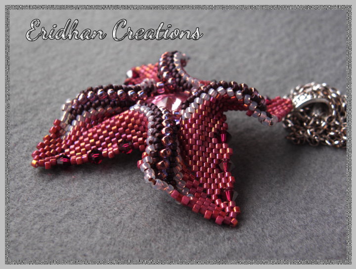 twisted peyote beaded pendant