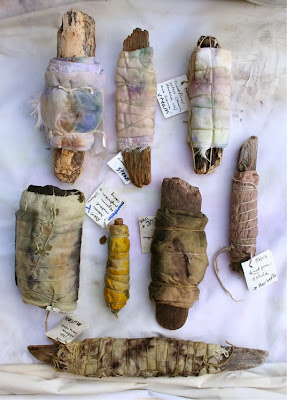 eco-dyed fabric bundles by Robin Atkins