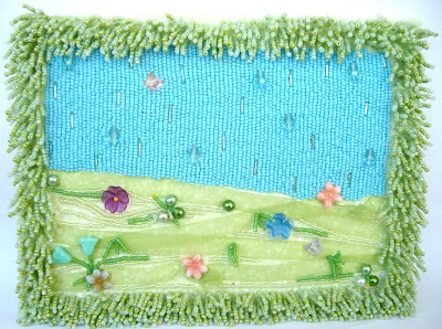 bead embroidery by Lisa Criswell, title: Springtime in Heaven