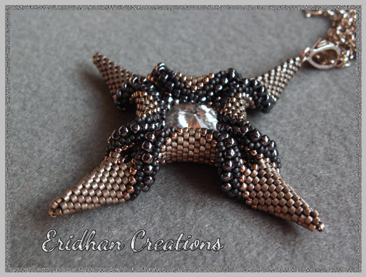 twisted peyote beaded pendant