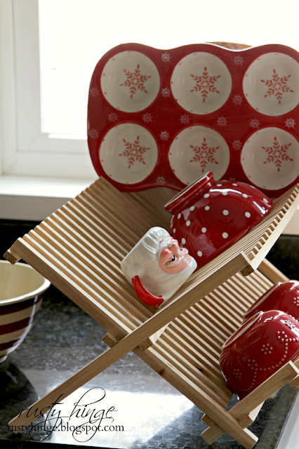 Rusty Hinge 2015 Rustic Meets Refined Christmas Home Tour Christmas red and white dish drying rack