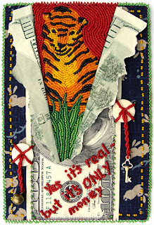 bead embroidery by Robin Atkins, Bead Journal Project, August 2007