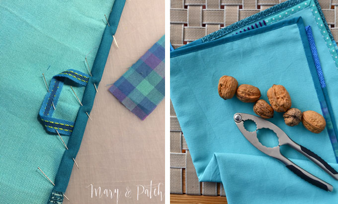DIY last minute gift: Easy tea towel with scraps of fabrics!