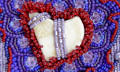 Christy H, bead journal project, bead embroidery, detail