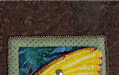 stitching bead embroidery to fabric, detail, by robin atkins