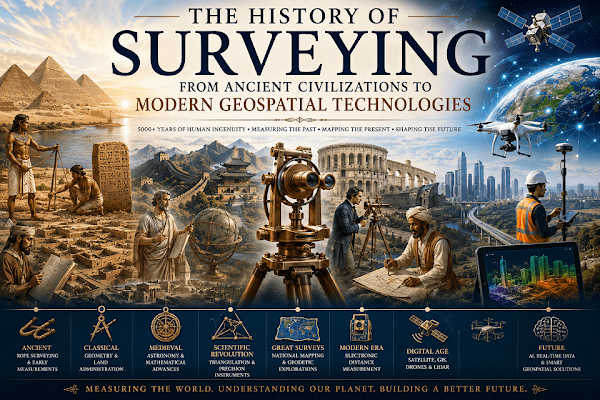 The History of Surveying: From Ancient Civilizations to Modern Geospatial Technologies The History of Surveying: From Ancient Civilizations to Modern Geospatial Technologies