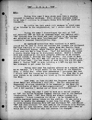 I think I will record this for you Tori, if you want. It's page one of Franklins diary started in 1911.