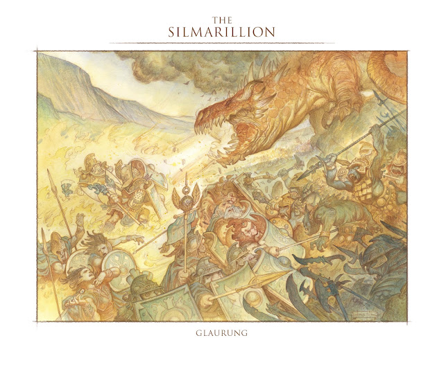The Silmarillion : Glaurung. Watercolor painting by Justin Gerard