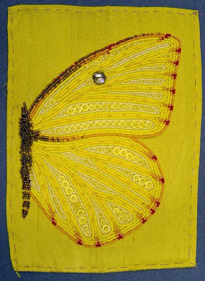 bead journal project, Robin Atkins, beaded wing