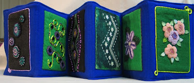bead journal project, accordion book by Sandy J