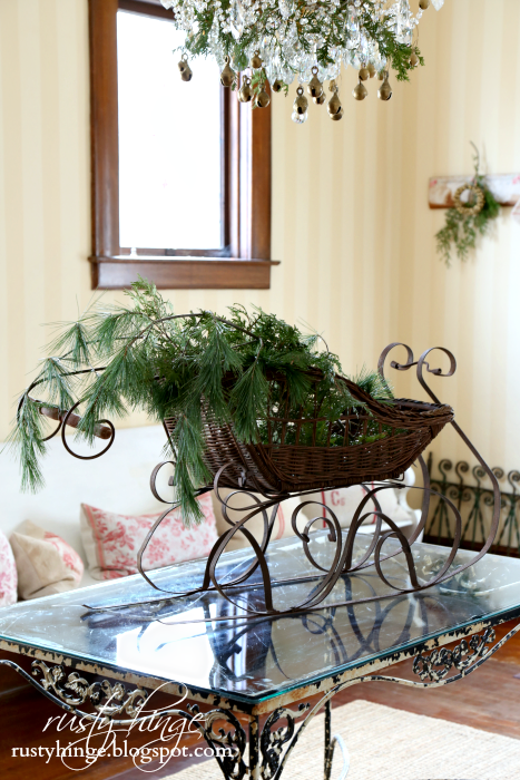 Christmas Home Tour 2016 ~ Rusty Hinge Vintage French Sleigh