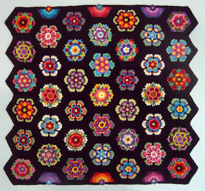 Robin Atkins, Frida's Flowers, all blocks joined with crocheted slip stitch Robin Atkins, Frida's Flowers, all blocks joined with crocheted slip stitch
