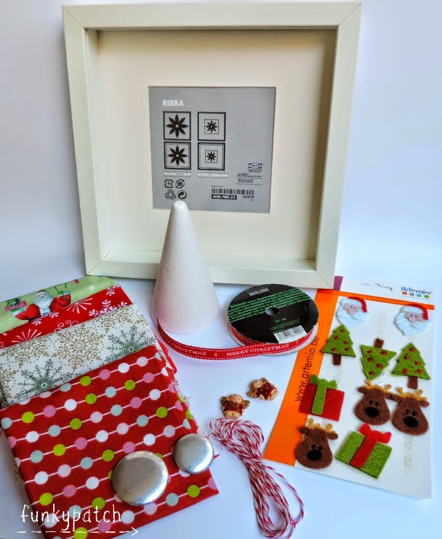 Árbol de Navidad en tela sin agujas Cómo hacer un árbol de Navidad en tela sin agujas y crear un marco 3D