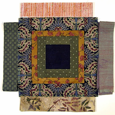 God's Eye quilt by Robin Atkins, auditioning fabrics 16
