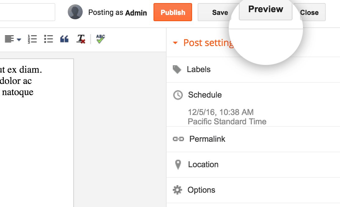 How to Create a Blogger Account 9 preview blogger post